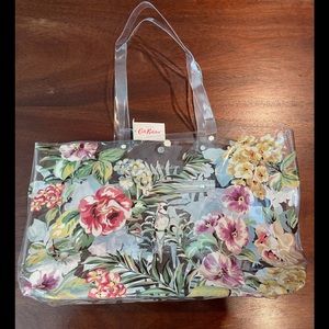 NWT Cath Kidston Clear Tote Bag - Tropical Floral Bird